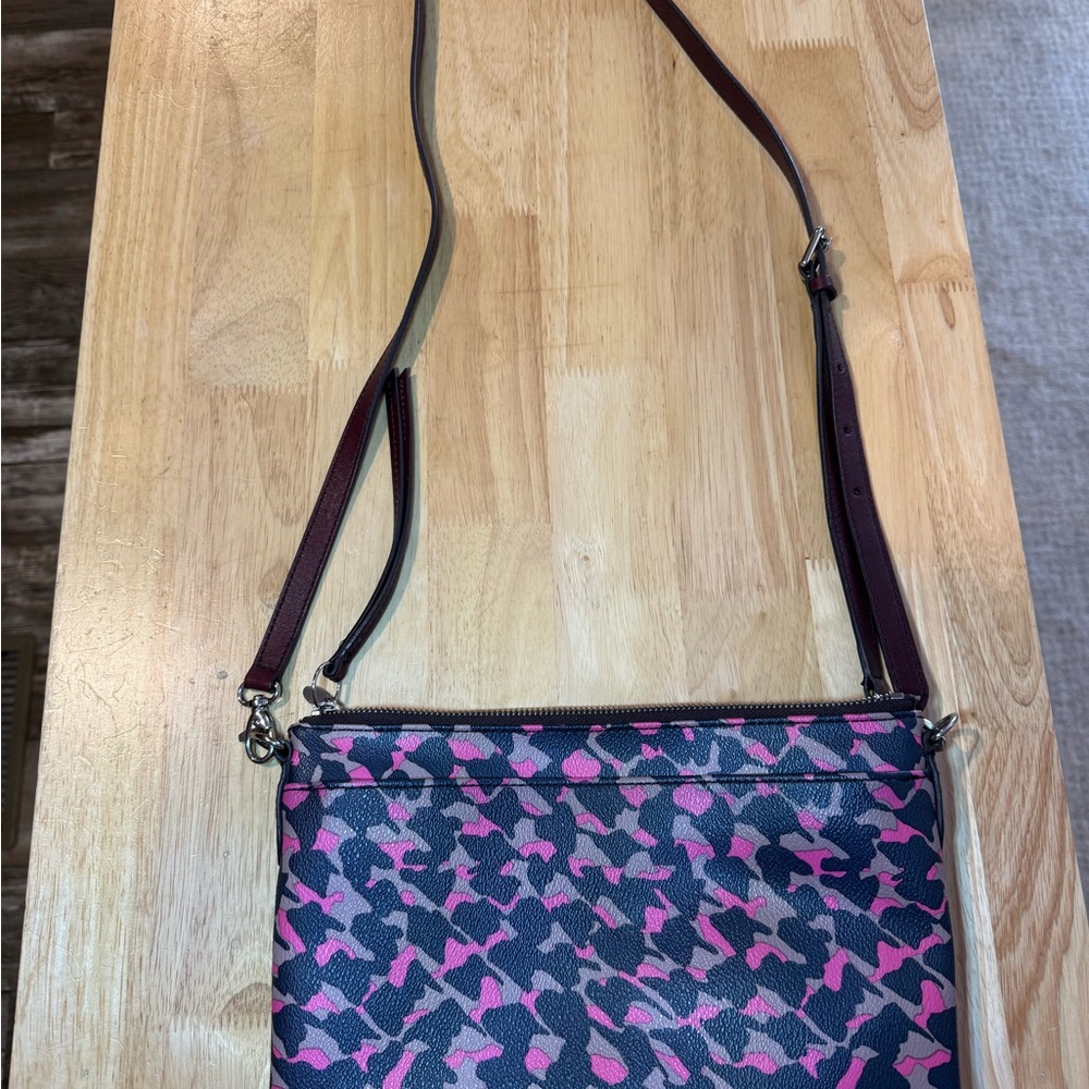 Jessica Simpson Pink and Black Patterned Crossbody Bag